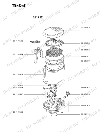 Схема №1 621701 с изображением Ручка для электротостера Tefal SS-990834