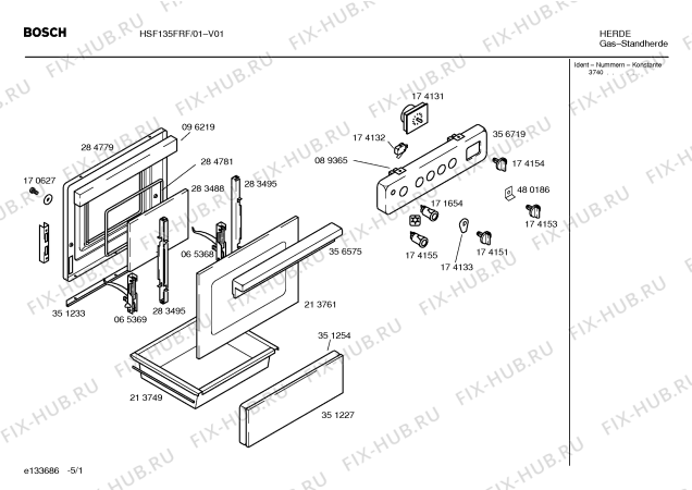 Схема №4 HSF122CRF, HSF122CRF с изображением Решетка для духового шкафа Bosch 00359992