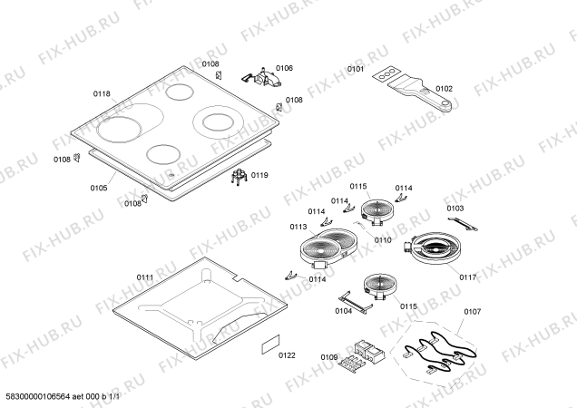 Схема №1 EA3HN50 с изображением Стеклокерамика для духового шкафа Bosch 00474579