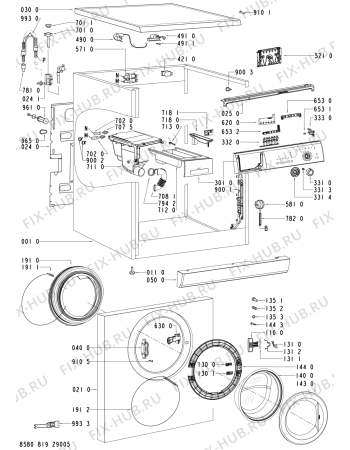 Схема №1 FL 1266 с изображением Модуль (плата) для стиральной машины Whirlpool 480111101015