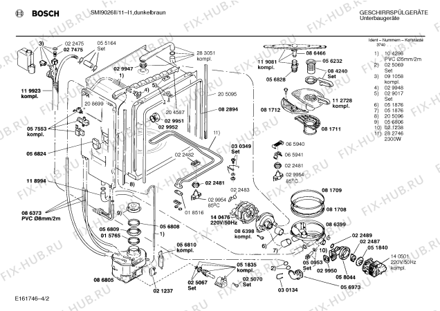 Взрыв-схема посудомоечной машины Bosch SMI9026II - Схема узла 02