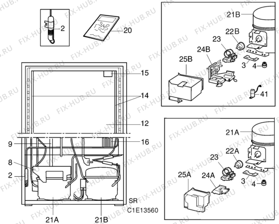 Взрыв-схема холодильника Electrolux TEG14ZEY - Схема узла C10 Cold, users manual