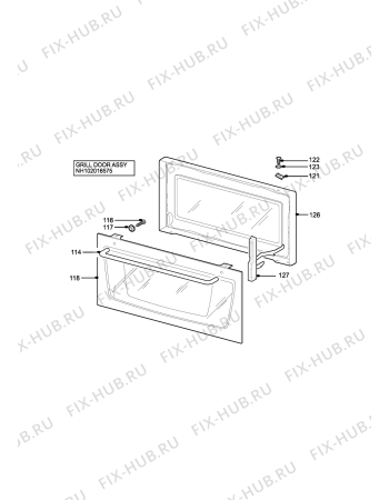 Взрыв-схема плиты (духовки) Tricity Bendix RE60SS - Схема узла H10 Grill door assy