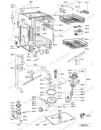 Схема №2 ADG 6330/3 ALU с изображением Панель для электропосудомоечной машины Whirlpool 481245372804