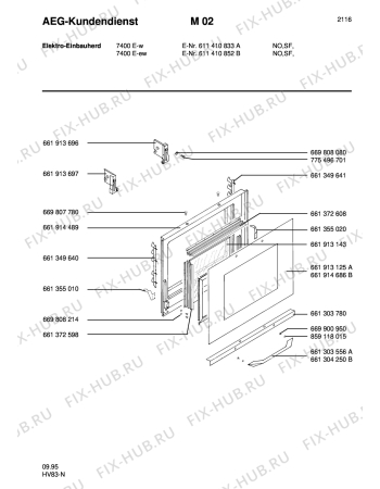 Взрыв-схема плиты (духовки) Aeg COMP. 7400E-W NSF - Схема узла Section3