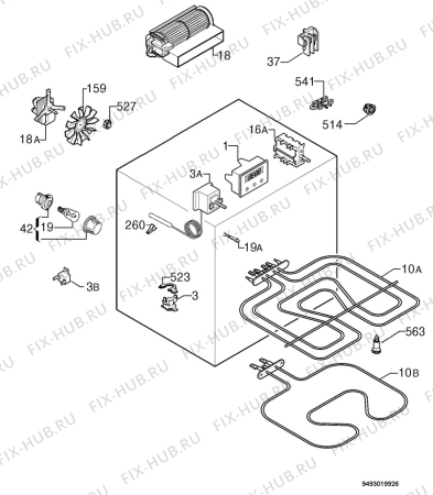 Взрыв-схема плиты (духовки) Zanussi ZOS865QX - Схема узла Electrical equipment 268