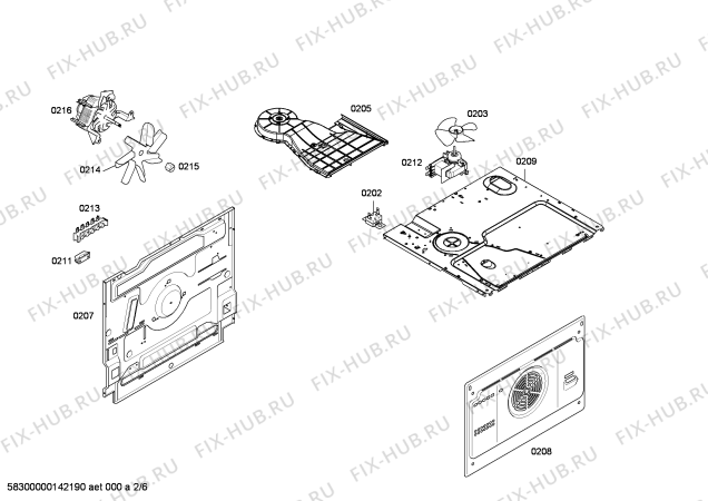 Взрыв-схема плиты (духовки) Bosch HEN301W1S - Схема узла 02