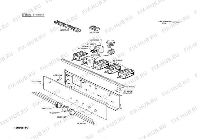 Взрыв-схема плиты (духовки) Bosch 0750192045 EH640EH - Схема узла 03