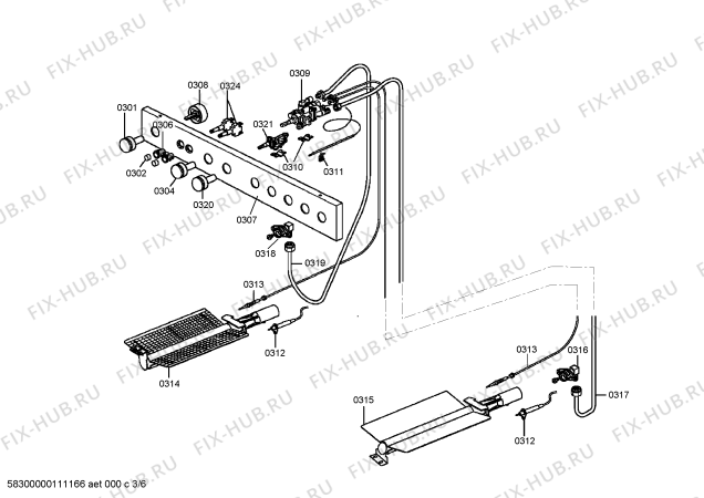 Схема №4 HSG213ENE Bosch с изображением Коллектор для духового шкафа Bosch 00240549