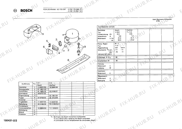 Взрыв-схема холодильника Bosch 0702175207 KS175ERF - Схема узла 02