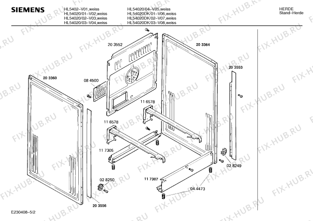 Схема №2 HL54020DK с изображением Стеклокерамика для плиты (духовки) Siemens 00205071