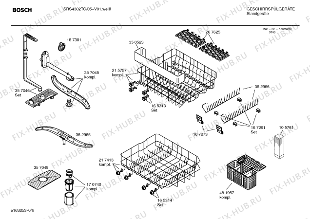 Схема №4 SRS4302TC с изображением Аквастоп для посудомоечной машины Bosch 00359660