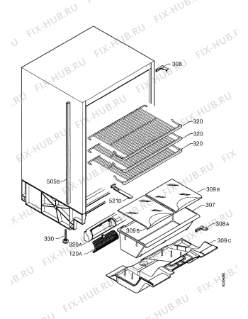 Взрыв-схема холодильника Electrolux ER1435U - Схема узла Housing 001