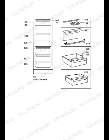 Взрыв-схема холодильника Electrolux EUC31205W - Схема узла C10 Interior