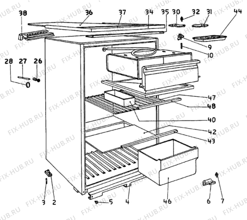 Взрыв-схема холодильника Atlas SKB7-162B - Схема узла C10 Cabinet/Interior