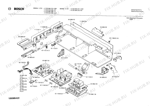Взрыв-схема стиральной машины Bosch 0722044371 V721 - Схема узла 02