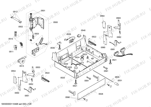 Взрыв-схема посудомоечной машины Siemens SE45M555EU - Схема узла 05
