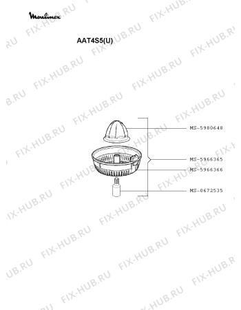Взрыв-схема кухонного комбайна Moulinex AAT4S5(U) - Схема узла EP002805.8P2
