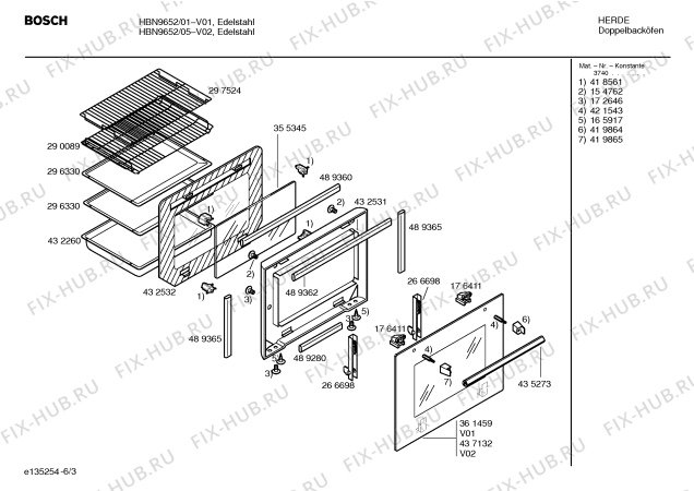 Схема №2 HBN9752GB с изображением Панель управления для плиты (духовки) Bosch 00437133