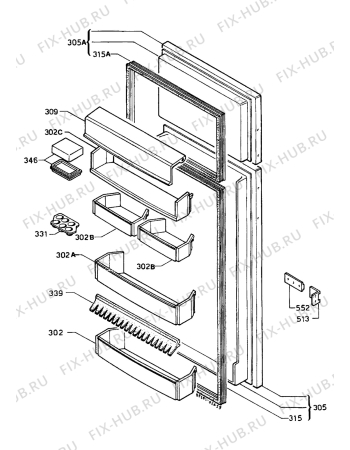 Взрыв-схема холодильника Electrolux ER2534I - Схема узла Doors