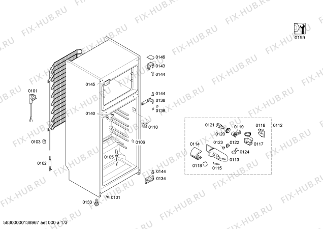 Схема №3 3FEE1041 с изображением Корпус лампы для холодильной камеры Bosch 00648031