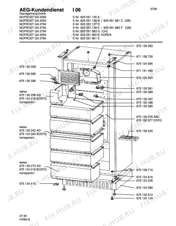 Взрыв-схема холодильника Aeg ARC2790-4GA - Схема узла Housing 001