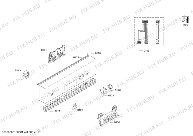 Схема №5 CP5A00J5 с изображением Передняя панель для посудомоечной машины Bosch 00745579