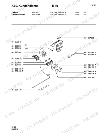 Взрыв-схема плиты (духовки) Aeg 5151B-W GB - Схема узла Section5