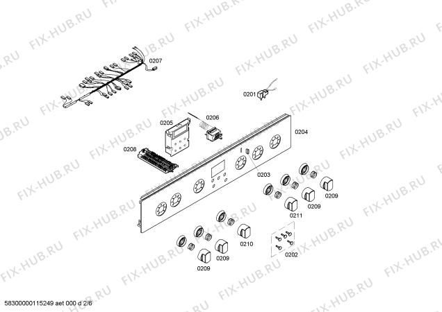 Взрыв-схема плиты (духовки) Siemens HM745505E - Схема узла 02