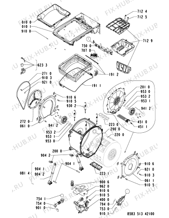 Схема №1 WATS 5341/1 с изображением Переключатель Whirlpool 481241258931