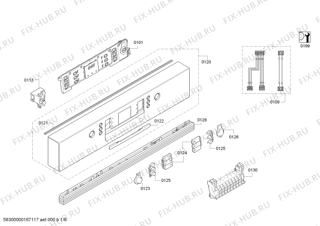 Схема №5 SMI40M02SK с изображением Панель управления для посудомойки Bosch 00706813