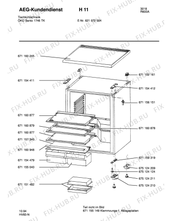 Взрыв-схема холодильника Aeg SAN1746 TK - Схема узла Housing 001