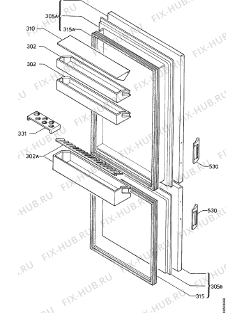 Взрыв-схема холодильника Marijnen CM3120C - Схема узла Door 003