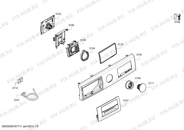 Схема №2 WM14T709FF с изображением Ручка для стиралки Siemens 10005545