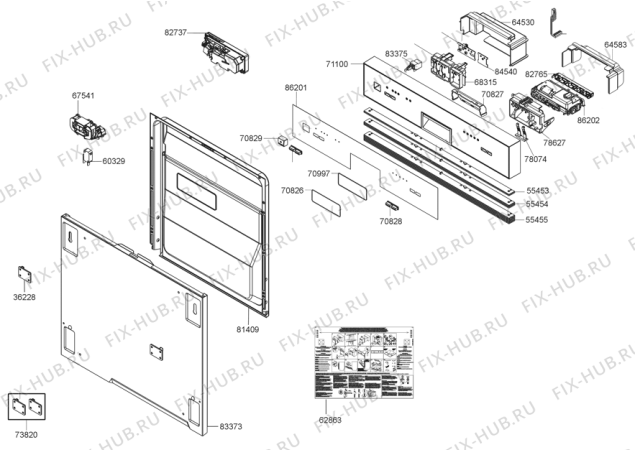 Взрыв-схема посудомоечной машины Gorenje GI62324W (275581, PMS60I) - Схема узла 02