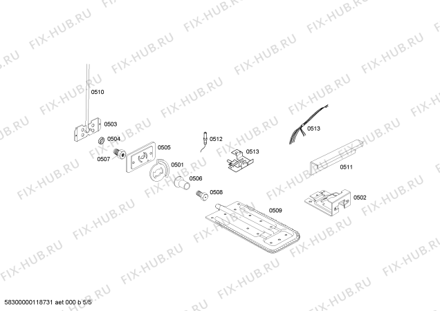 Взрыв-схема плиты (духовки) Bosch HSK13T30EC STYLE II PS BEGE GE 220V - Схема узла 05