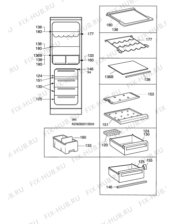 Взрыв-схема холодильника Electrolux ERB3200 - Схема узла C10 Interior