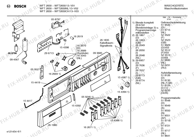 Схема №2 WFT2830 с изображением Инструкция по эксплуатации для стиральной машины Bosch 00519929