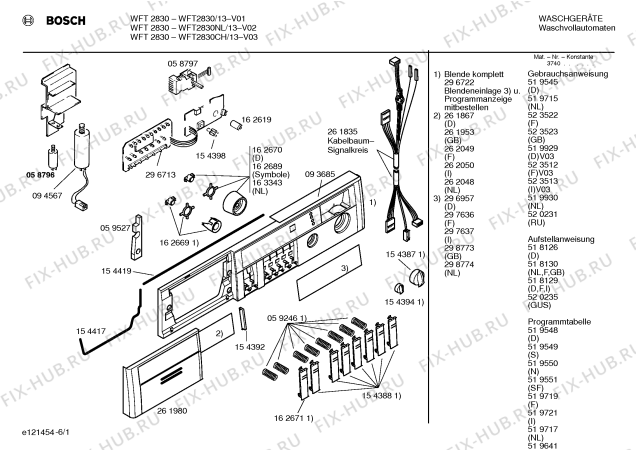 Схема №2 WFT2830 с изображением Инструкция по эксплуатации для стиральной машины Bosch 00523512