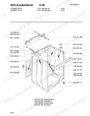 Взрыв-схема стиральной машины Aeg LAV538 W - Схема узла Housing 001