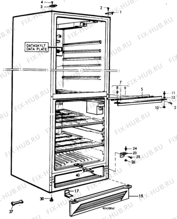 Взрыв-схема холодильника Elektro Helios KF2355 - Схема узла C10 Cabinet