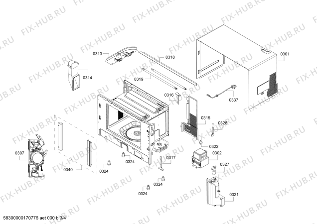 Схема №3 3WG459XDC Einländervarianten mit LO ausserhalb LOT с изображением Дверь для плиты (духовки) Bosch 00770966