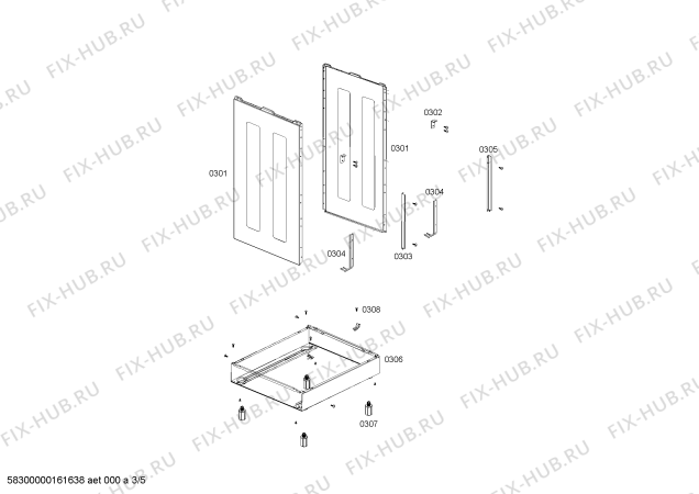 Взрыв-схема плиты (духовки) Bosch HSG45I50SF COCINA BOSCH PRO603 INOX 220V/Hz ARGENTINA - Схема узла 03