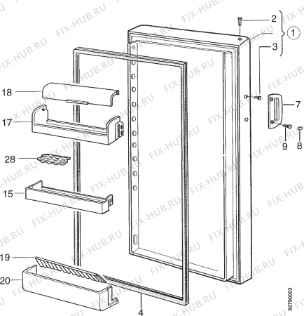 Взрыв-схема холодильника Zanussi ZFC395R - Схема узла Section 2