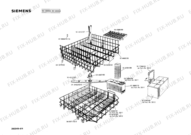 Взрыв-схема посудомоечной машины Siemens WG520259 - Схема узла 04