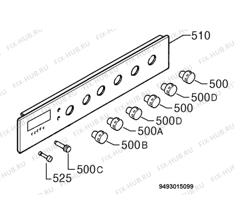 Взрыв-схема плиты (духовки) Privileg 766867_60001 - Схема узла Command panel 037