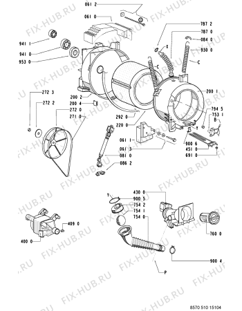 Схема №2 WTE 9534/1 A FH с изображением Электропомпа для стиралки Whirlpool 481252648029