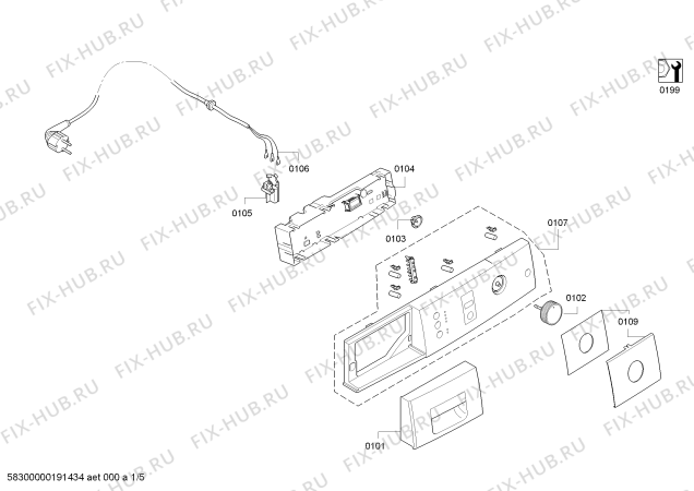Схема №3 R7380X1EU с изображением Панель управления для сушильной машины Bosch 11004573