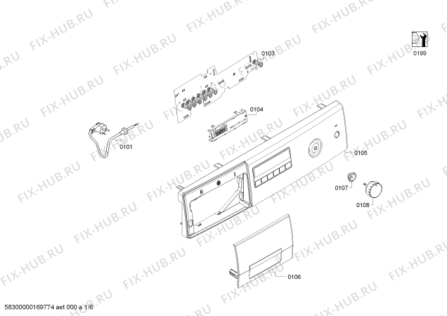 Схема №5 WVH28341 с изображением Ручка для стиралки Bosch 00753359