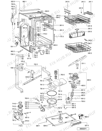 Схема №1 GSI 6220 K BR с изображением Блок управления для посудомоечной машины Whirlpool 481221838122